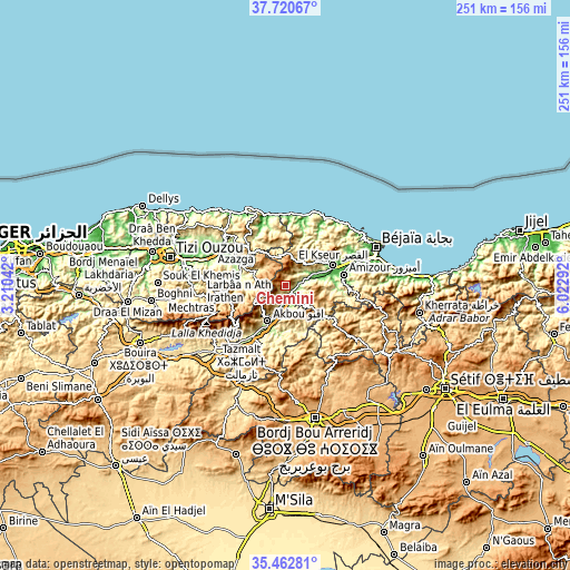 Topographic map of Chemini