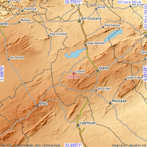 Topographic map of Charef