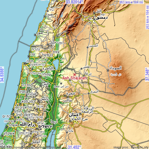 Topographic map of Ash Shajarah