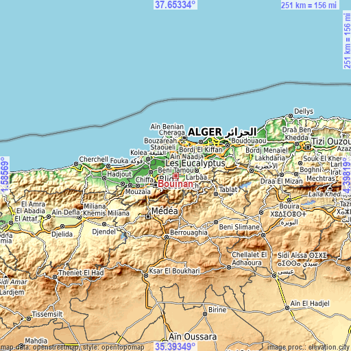 Topographic map of Bouinan