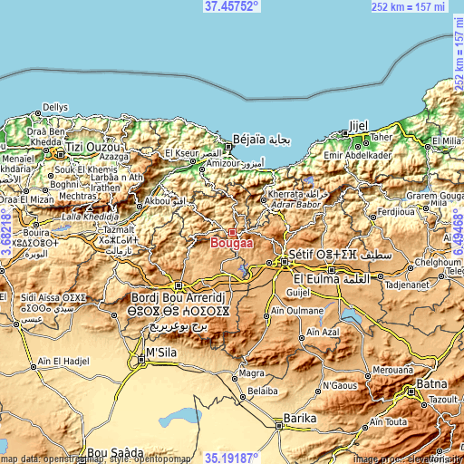 Topographic map of Bougaa