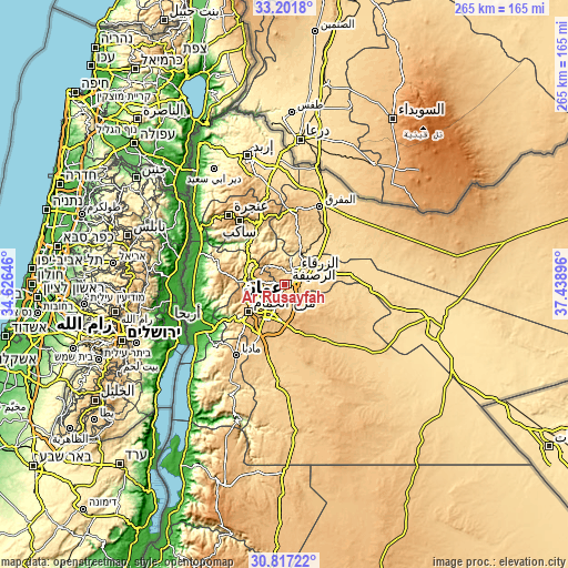 Topographic map of Ar Ruşayfah