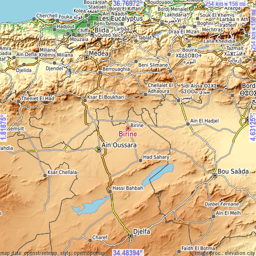 Topographic map of Birine
