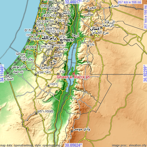 Topographic map of Ghawr al Mazra‘ah