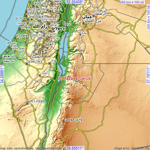Topographic map of Al Mazār al Janūbī