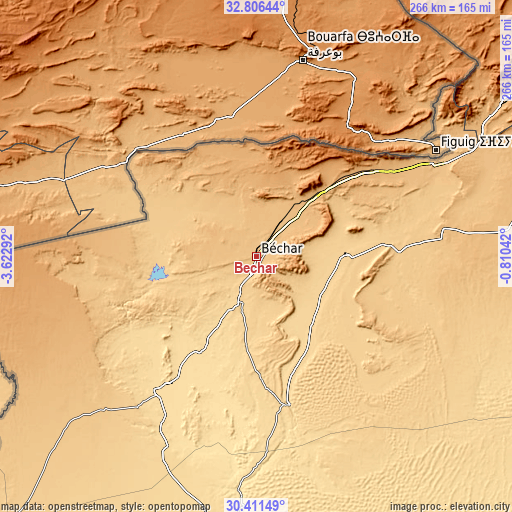 Topographic map of Béchar