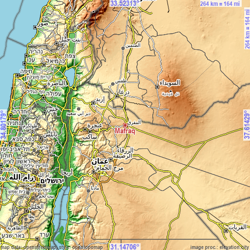 Topographic map of Mafraq