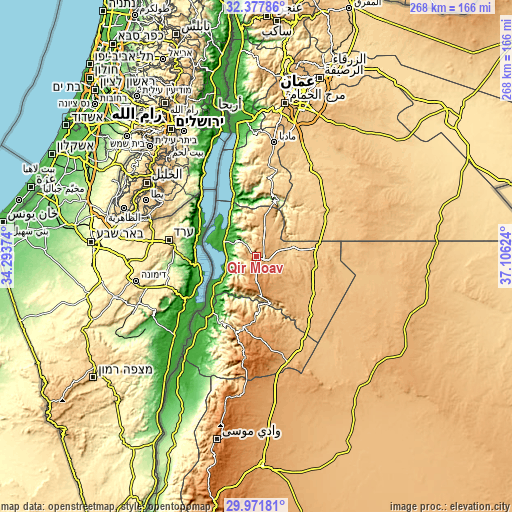 Topographic map of Qīr Moāv