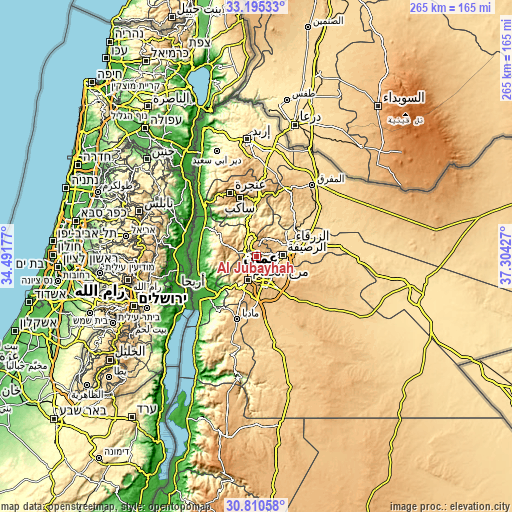 Topographic map of Al Jubayhah