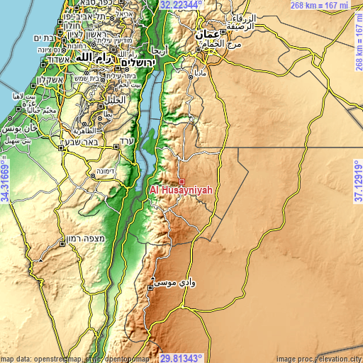 Topographic map of Al Ḩusaynīyah