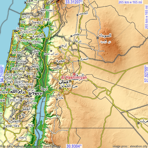 Topographic map of Al Hāshimīyah