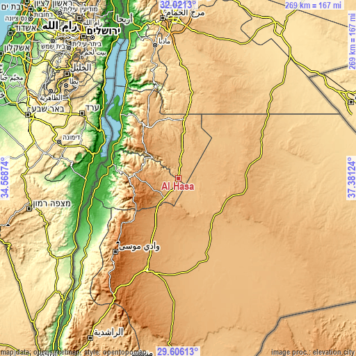 Topographic map of Al Ḩasā