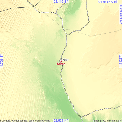 Topographic map of Adrar