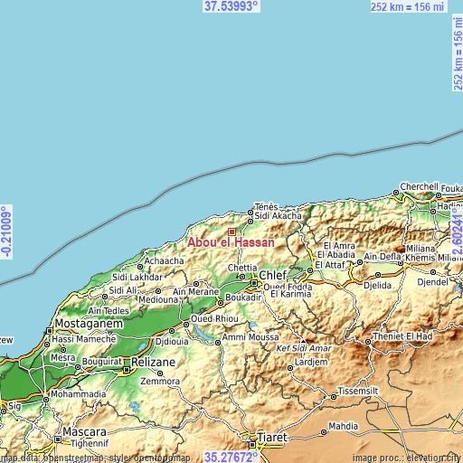 Topographic map of Abou el Hassan