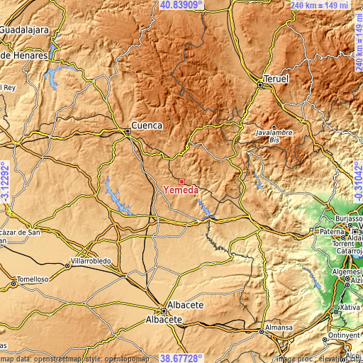 Topographic map of Yémeda