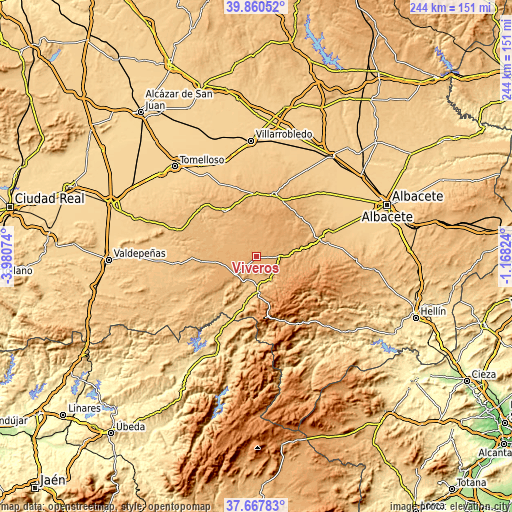 Topographic map of Viveros