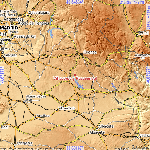 Topographic map of Villaverde y Pasaconsol