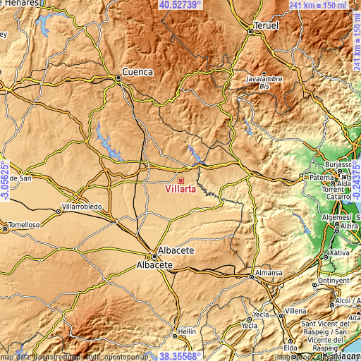 Topographic map of Villarta