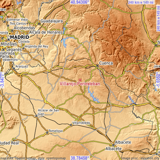 Topographic map of Villarejo-Periesteban