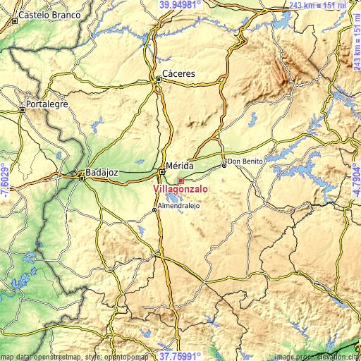 Topographic map of Villagonzalo