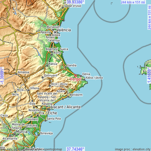 Topographic map of Vergel