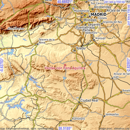 Topographic map of Ventas con Peña Aguilera