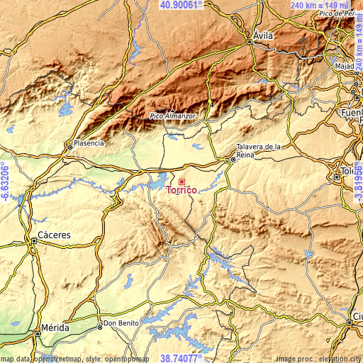 Topographic map of Torrico