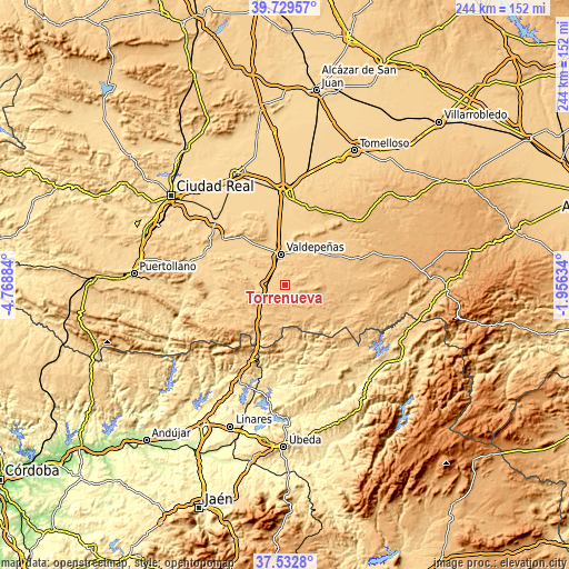 Topographic map of Torrenueva