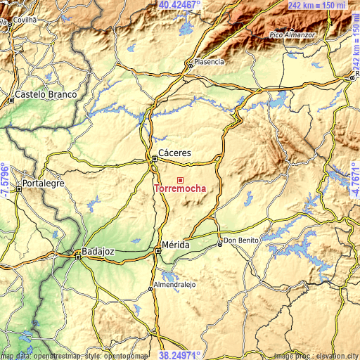 Topographic map of Torremocha