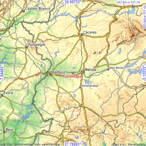 Topographic map of Torremayor