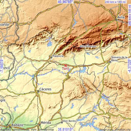 Topographic map of Toril