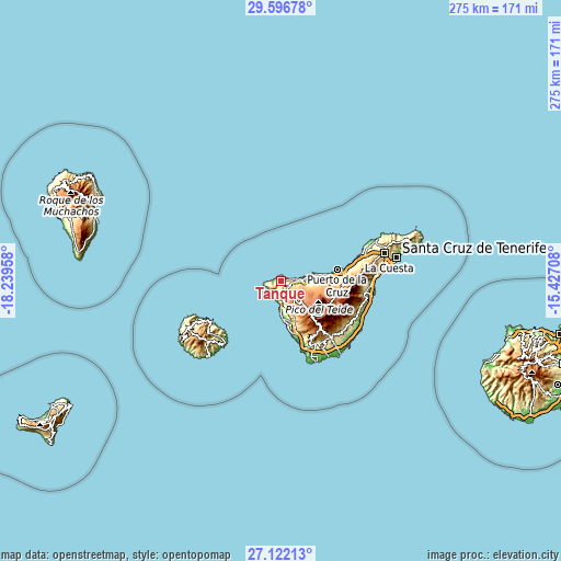 Topographic map of Tanque