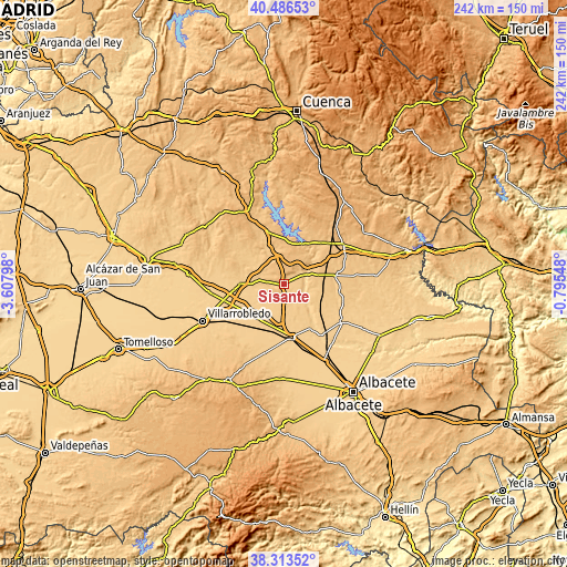 Topographic map of Sisante