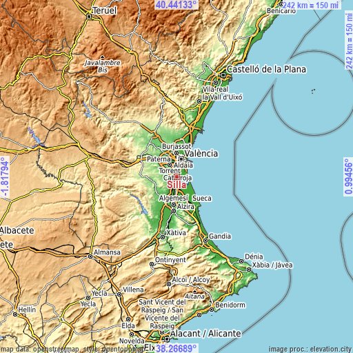Topographic map of Silla