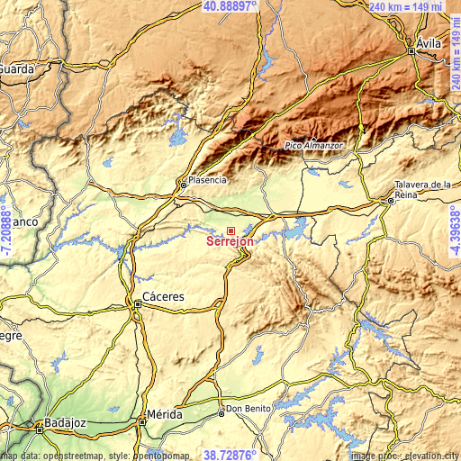 Topographic map of Serrejón