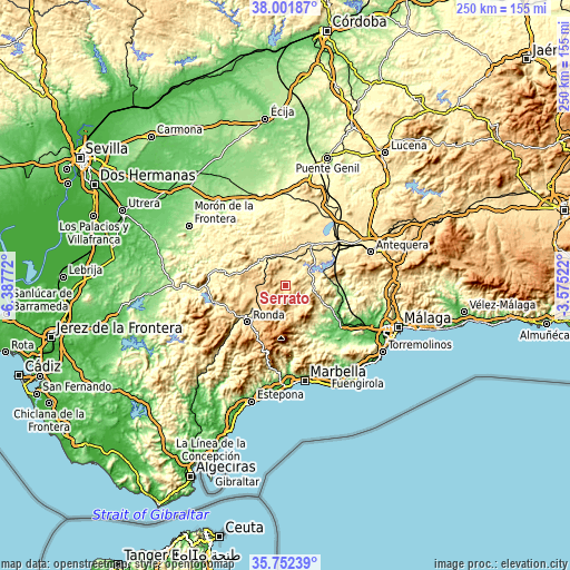 Topographic map of Serrato