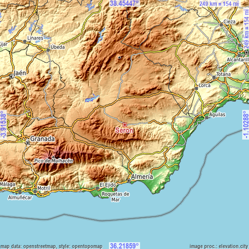 Topographic map of Serón