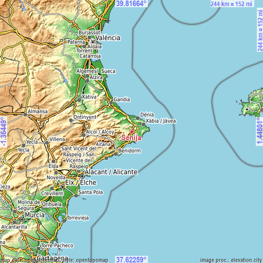 Topographic map of Senija