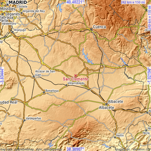 Topographic map of San Clemente