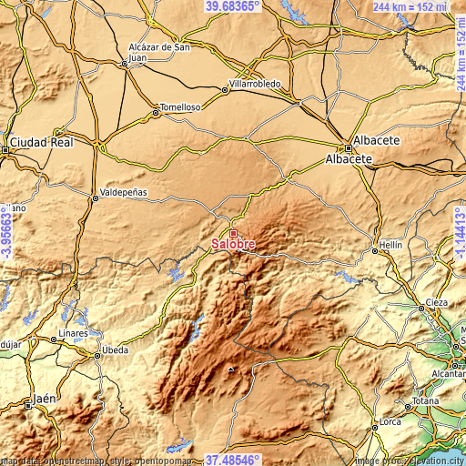 Topographic map of Salobre