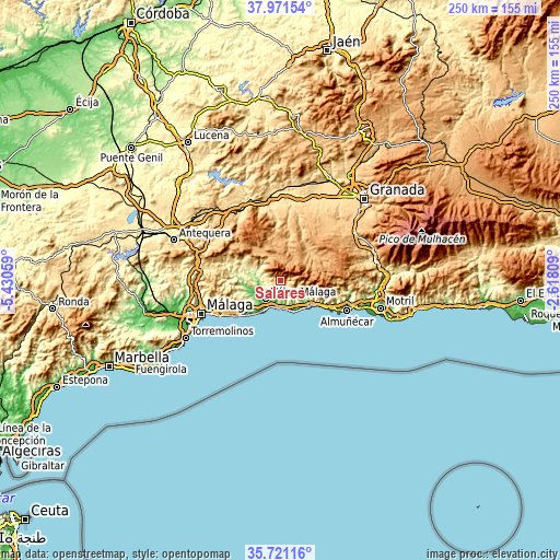 Topographic map of Salares
