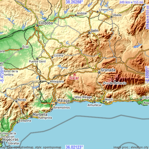 Topographic map of Salar