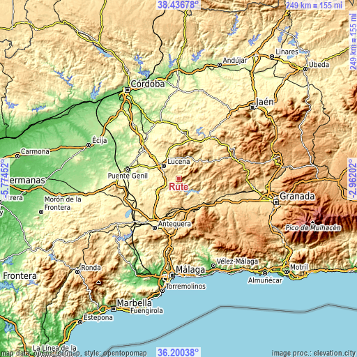 Topographic map of Rute