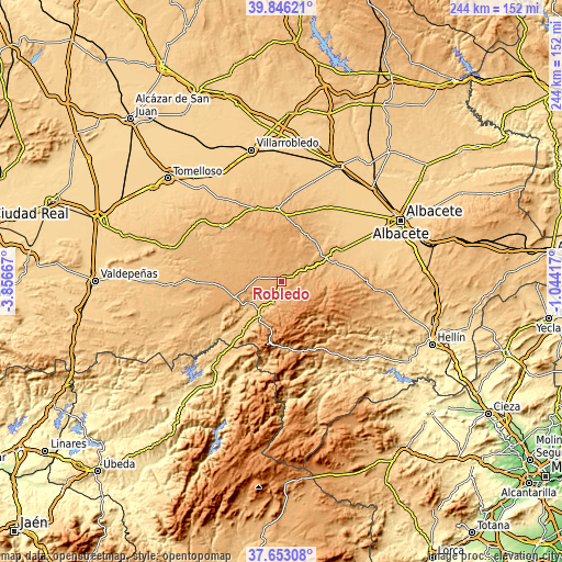 Topographic map of Robledo