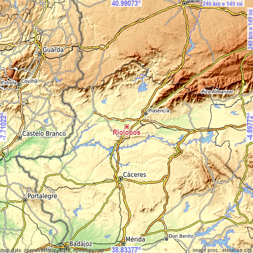 Topographic map of Ríolobos