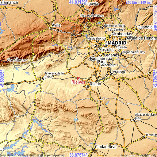 Topographic map of Rielves