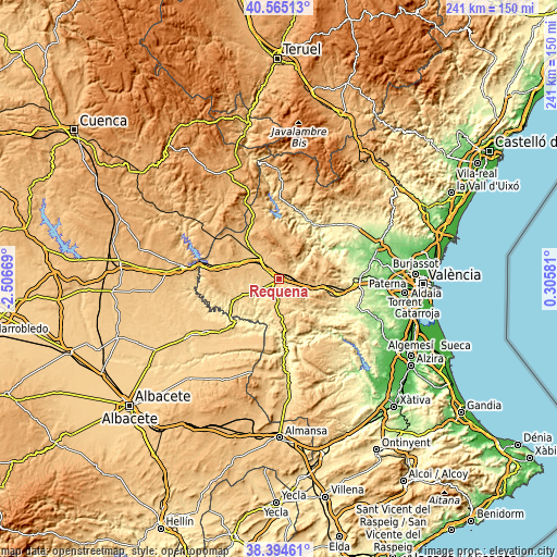 Topographic map of Requena