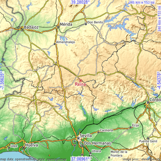 Topographic map of Reina