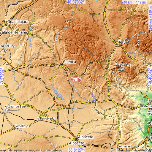 Topographic map of Reíllo