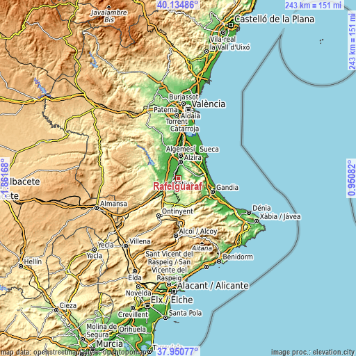 Topographic map of Rafelguaraf